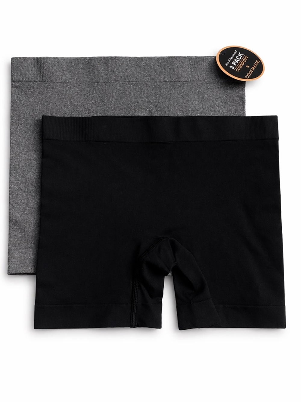Seamless “boy shorts”  2-Pack - Black & Gray